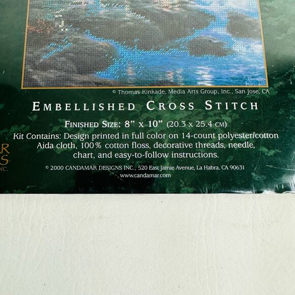Vintage Thomas Kinkade Beacon Of Hope Embellished‎ Cross Stitch Kit Crafts New - Picture 4 of 5